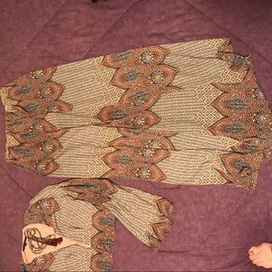 2 piece maxi skirt and midriff top